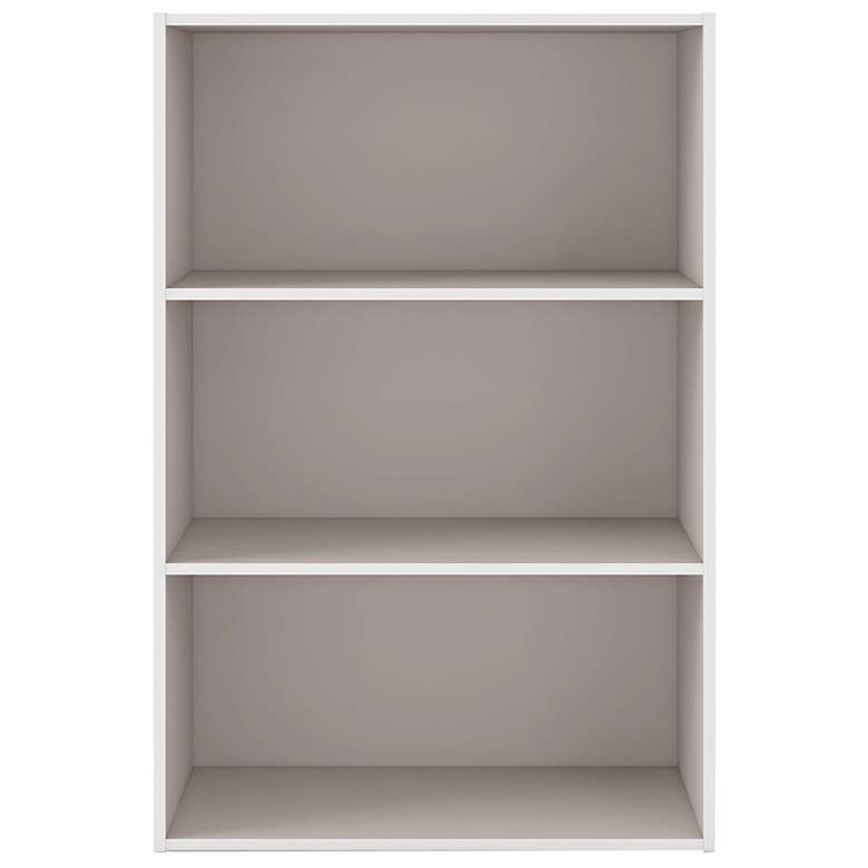 Image 3 Quincy 23 1/2" Wide Greige Wood 3-Shelf Stackable Bookcase more views