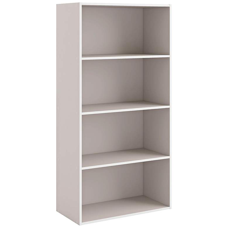 Image 1 Quincy 23 1/2" Wide Greige Wood 4-Shelf Stackable Bookcase