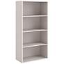 1_Quincy 23 1/2" Wide Greige Wood 4-Shelf Stackable Bookcase