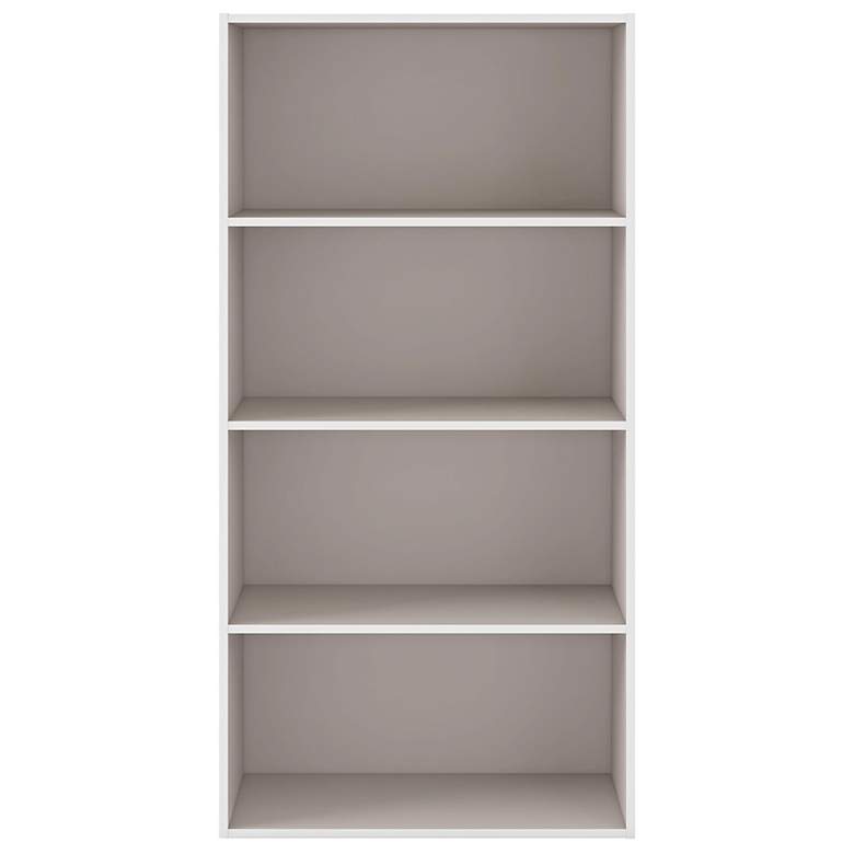 Image 2 Quincy 23 1/2" Wide Greige Wood 4-Shelf Stackable Bookcase more views
