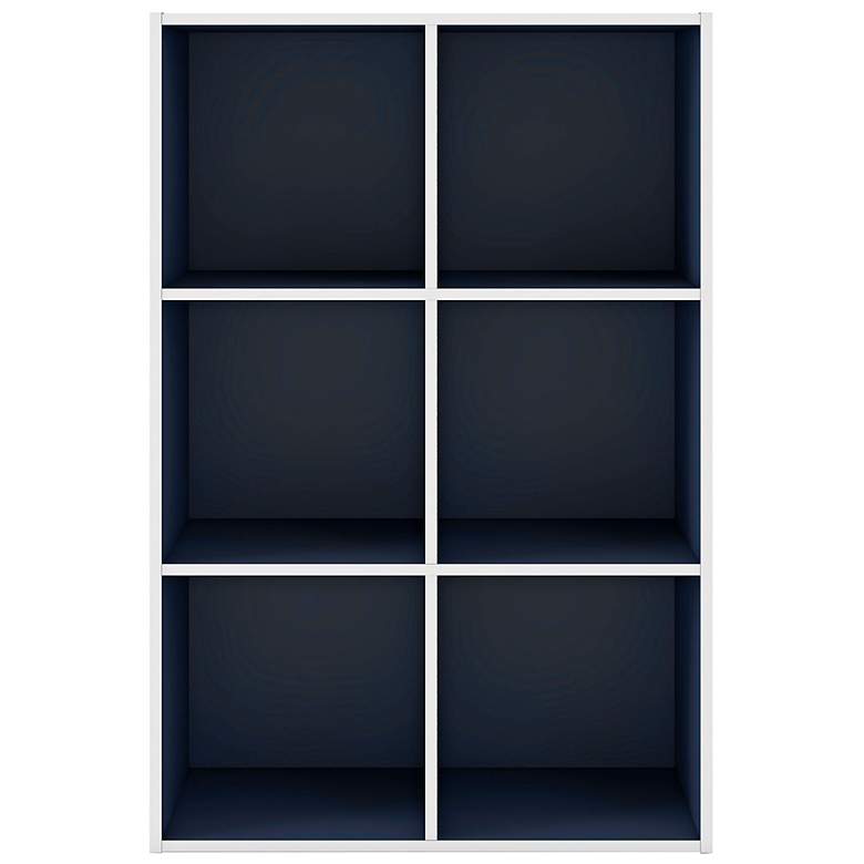 Image 2 Quincy 23 1/2"W Blue 6-Shelf Modular Stackable Bookcase more views
