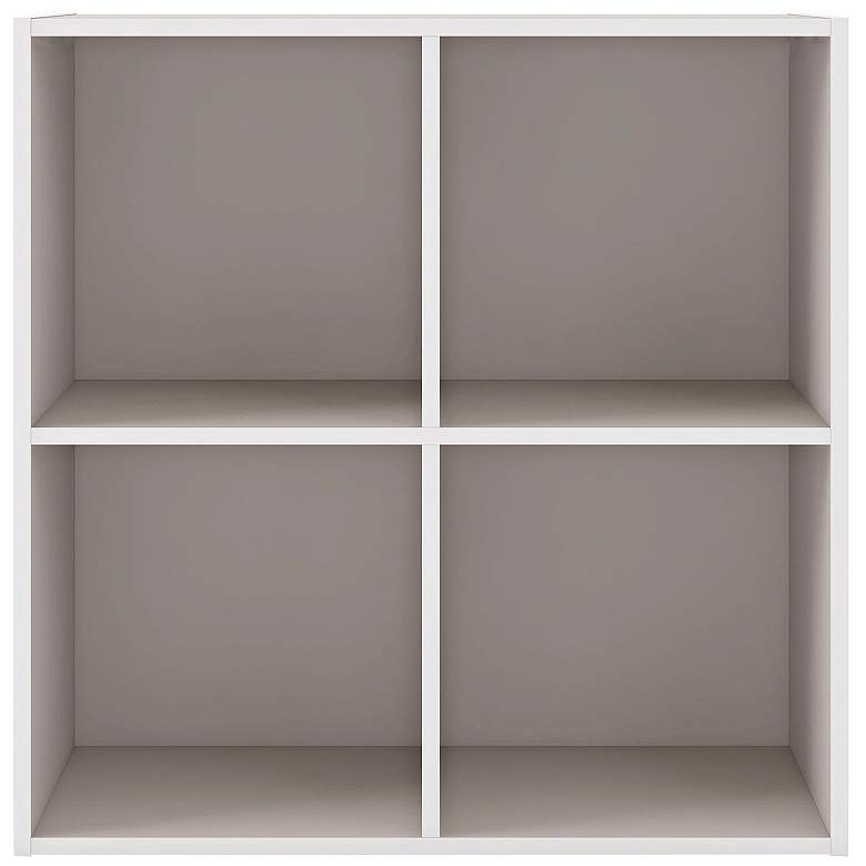 Image 2 Quincy 23 1/2"W Greige 4-Shelf Modular Stackable Bookcase more views