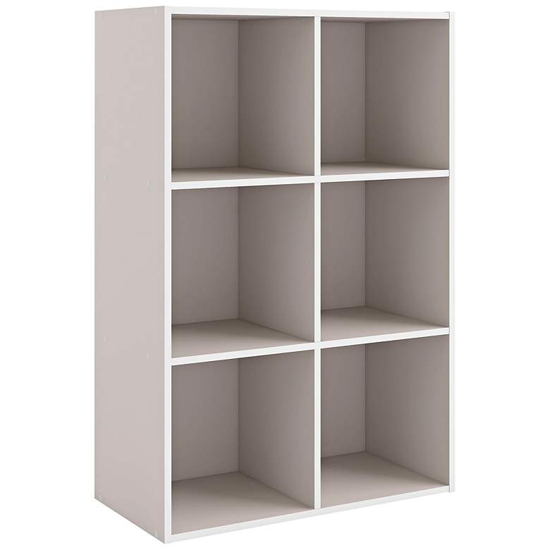 Image 1 Quincy 23 1/2"W Greige 6-Shelf Modular Stackable Bookcase