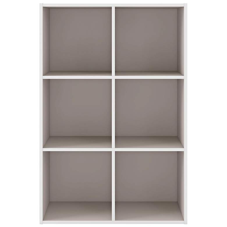 Image 2 Quincy 23 1/2"W Greige 6-Shelf Modular Stackable Bookcase more views