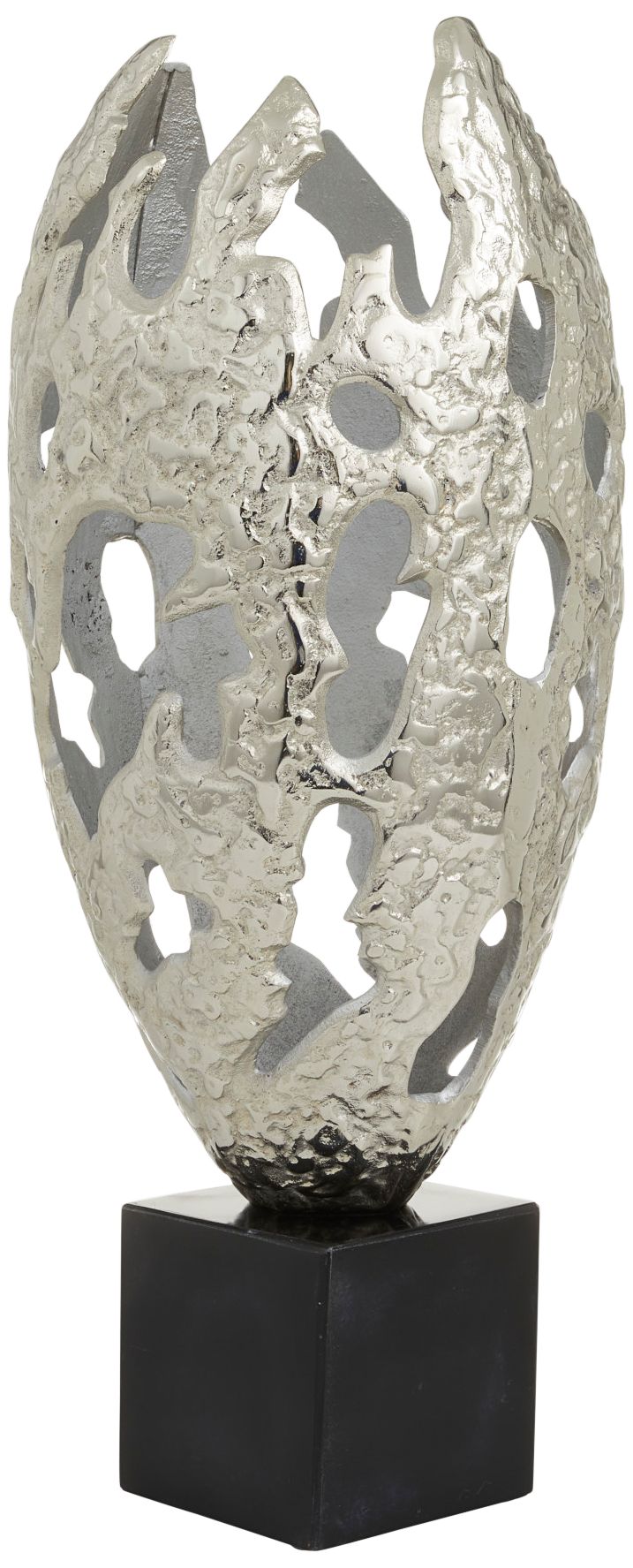 Image 5 Quincy 23" High Polished Silver Metal Sculpture more views