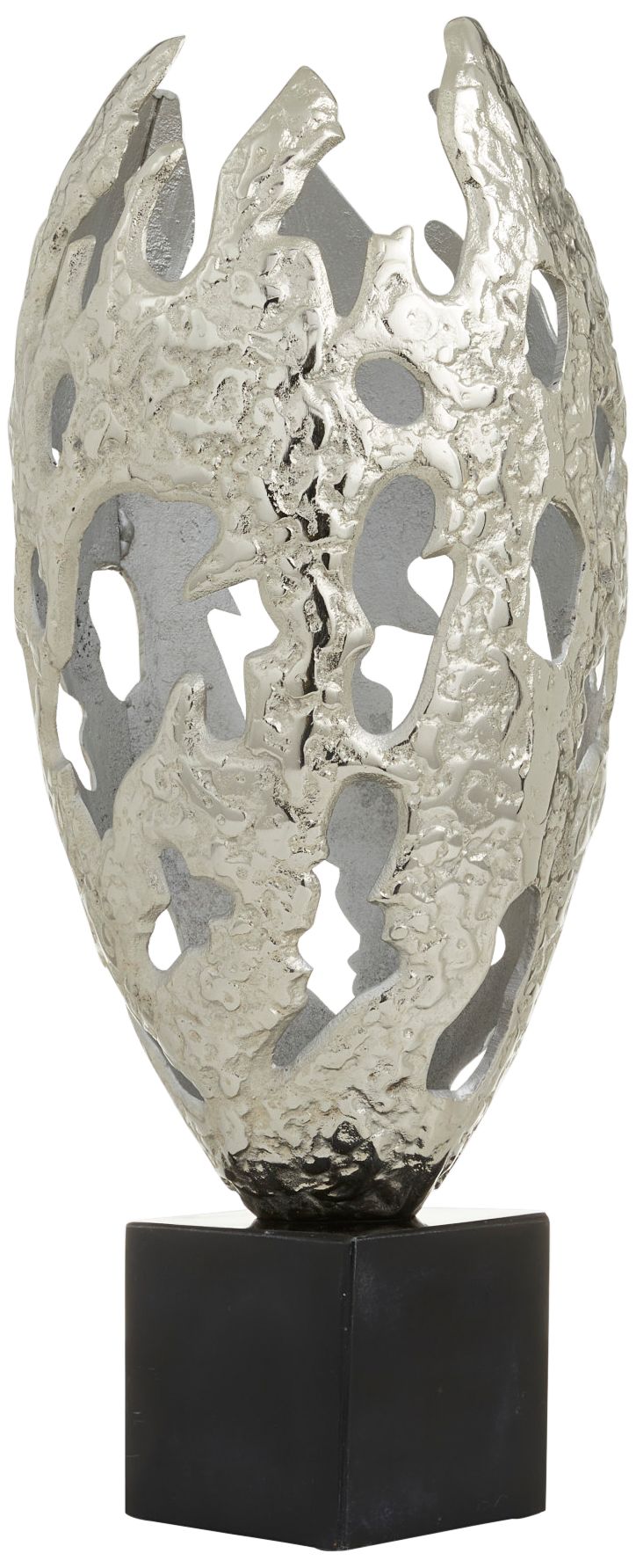 Image 6 Quincy 23" High Polished Silver Metal Sculpture more views