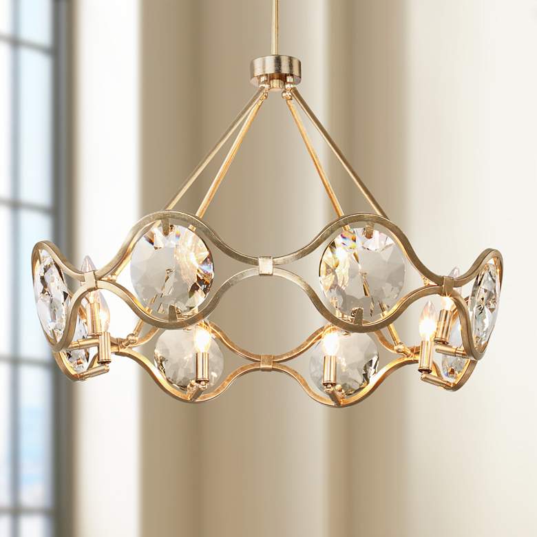 Image 1 Quincy 29 1/2 inch Wide Distressed Twilight 8-Light Chandelier