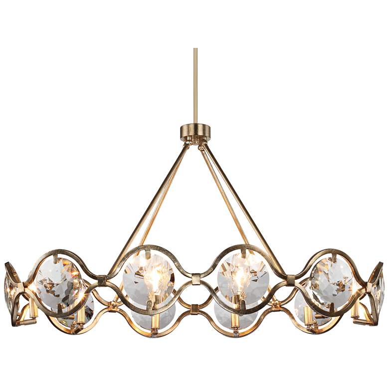 Image 2 Quincy 40 inch Wide Distressed Twilight 10-Light Chandelier