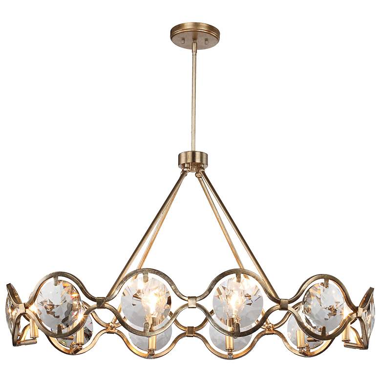 Image 2 Quincy 40 inch Wide Distressed Twilight 10-Light Chandelier