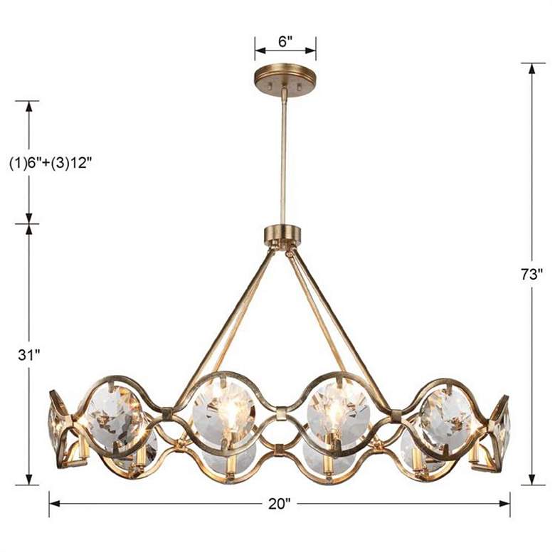 Image 5 Quincy 40" Wide Distressed Twilight 10-Light Chandelier more views