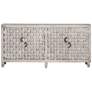 1_Quincy 71" Wide White-Washed Wooden 4-Door Sideboard