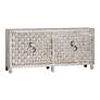 2_Quincy 71" Wide White-Washed Wooden 4-Door Sideboard more views