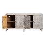 3_Quincy 71" Wide White-Washed Wooden 4-Door Sideboard more views