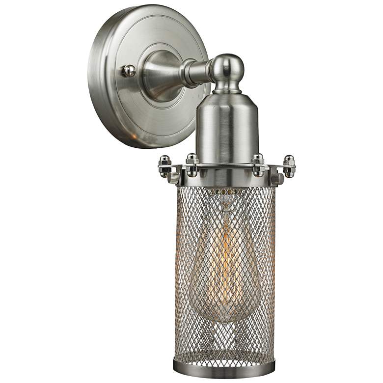 Image 1 Quincy Hall 10" High Satin Brushed Nickel A Wall Sconce