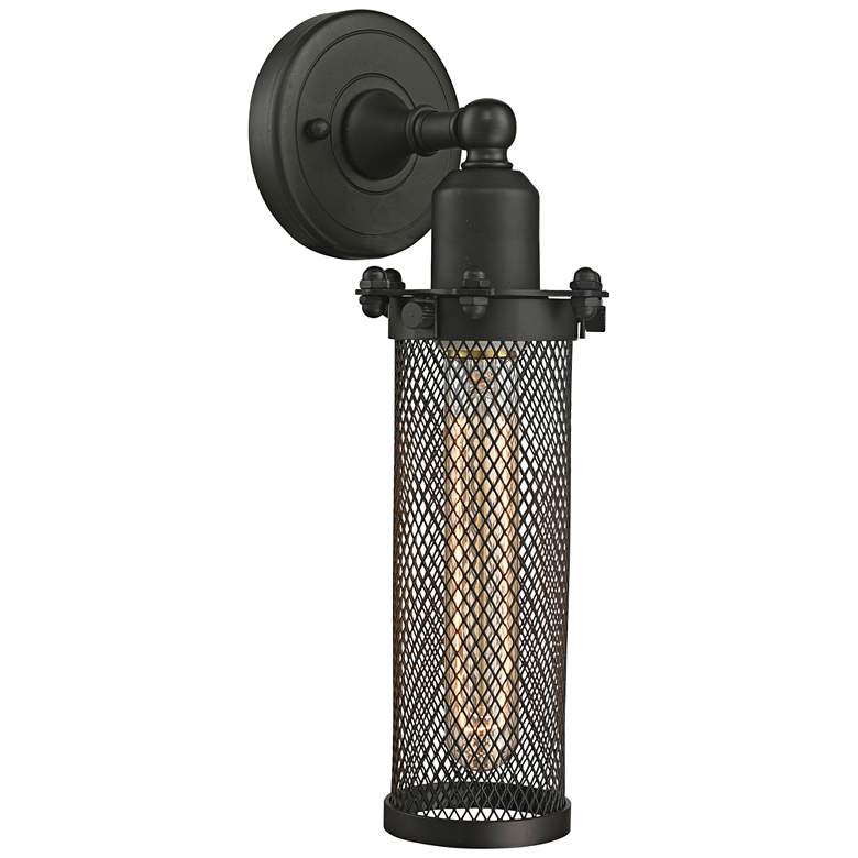Image 1 Quincy Hall 12" High Oil-Rubbed Bronze T Wall Sconce