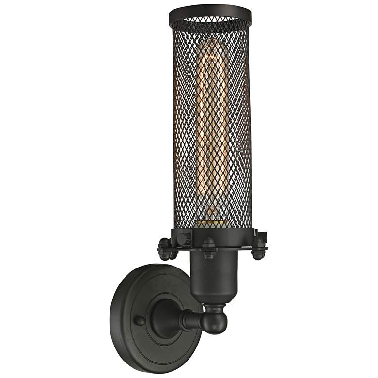 Image 2 Quincy Hall 12" High Oil-Rubbed Bronze T Wall Sconce more views
