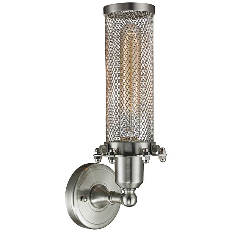 Image 3 Quincy Hall 12" High Satin Brushed Nickel T Wall Sconce more views