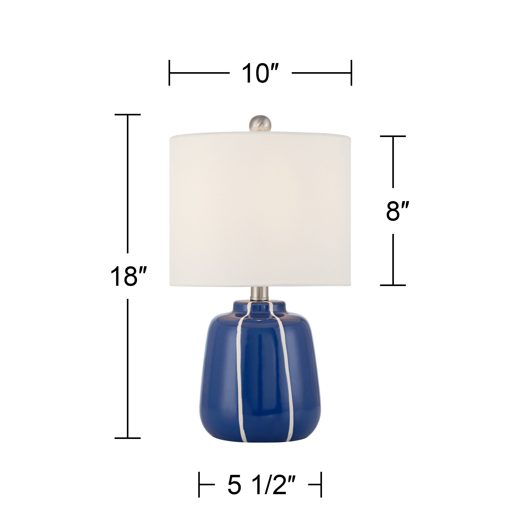 Quinn 18" High Blue and White Ceramic Table Lamp with Dimmer