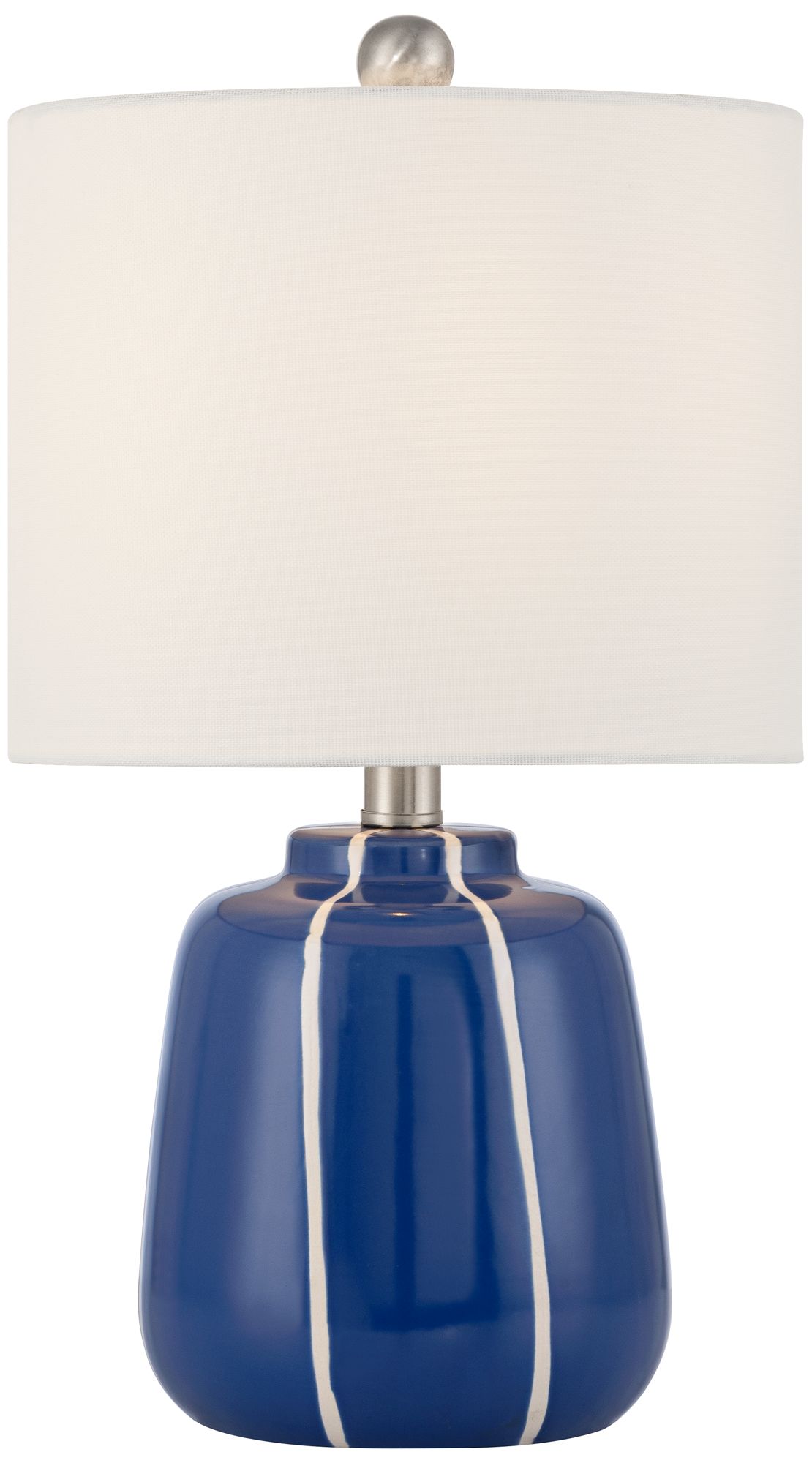 Image 3 Quinn 18" High Blue and White Ceramic Table Lamp with Tabletop Dimmer