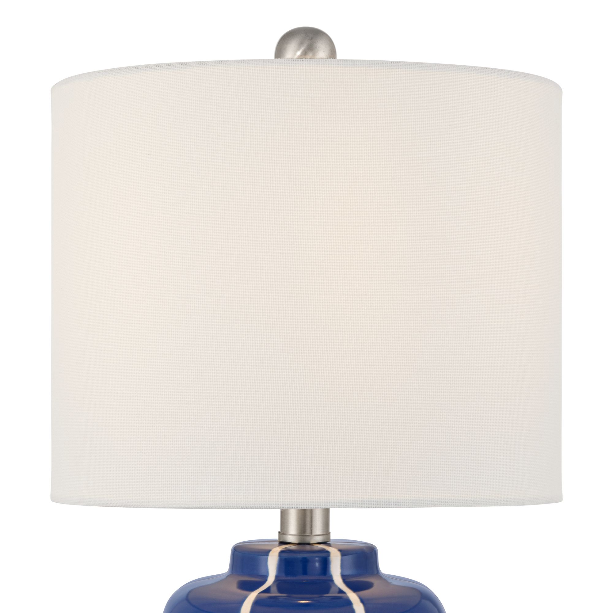 Image 4 Quinn 18" High Blue and White Ceramic Table Lamp with Tabletop Dimmer more views