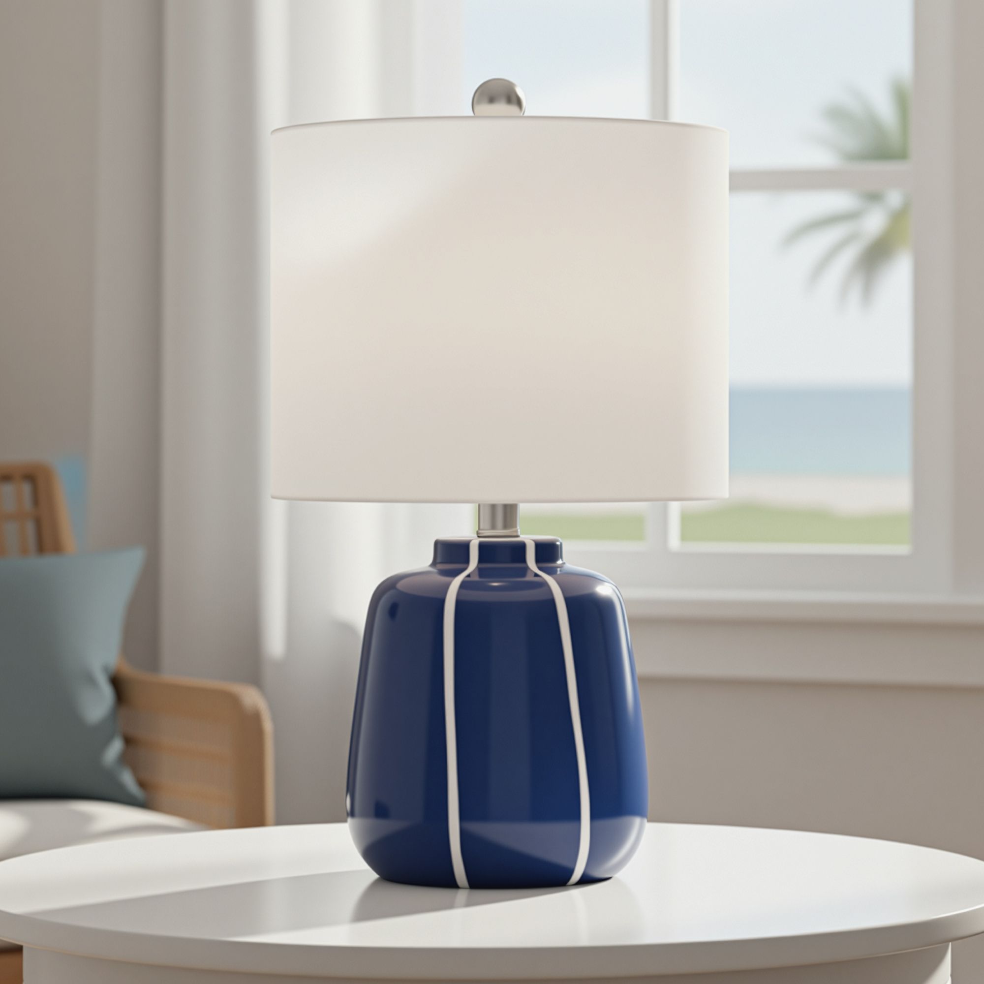 Watch A Video About the Quinn Blue and White Ceramic Table Lamp