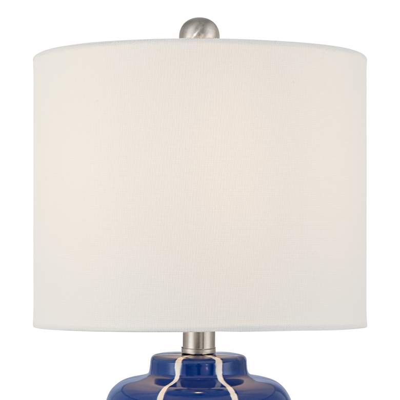 Image 4 Quinn 18" High Blue and White Ceramic Table Lamp more views
