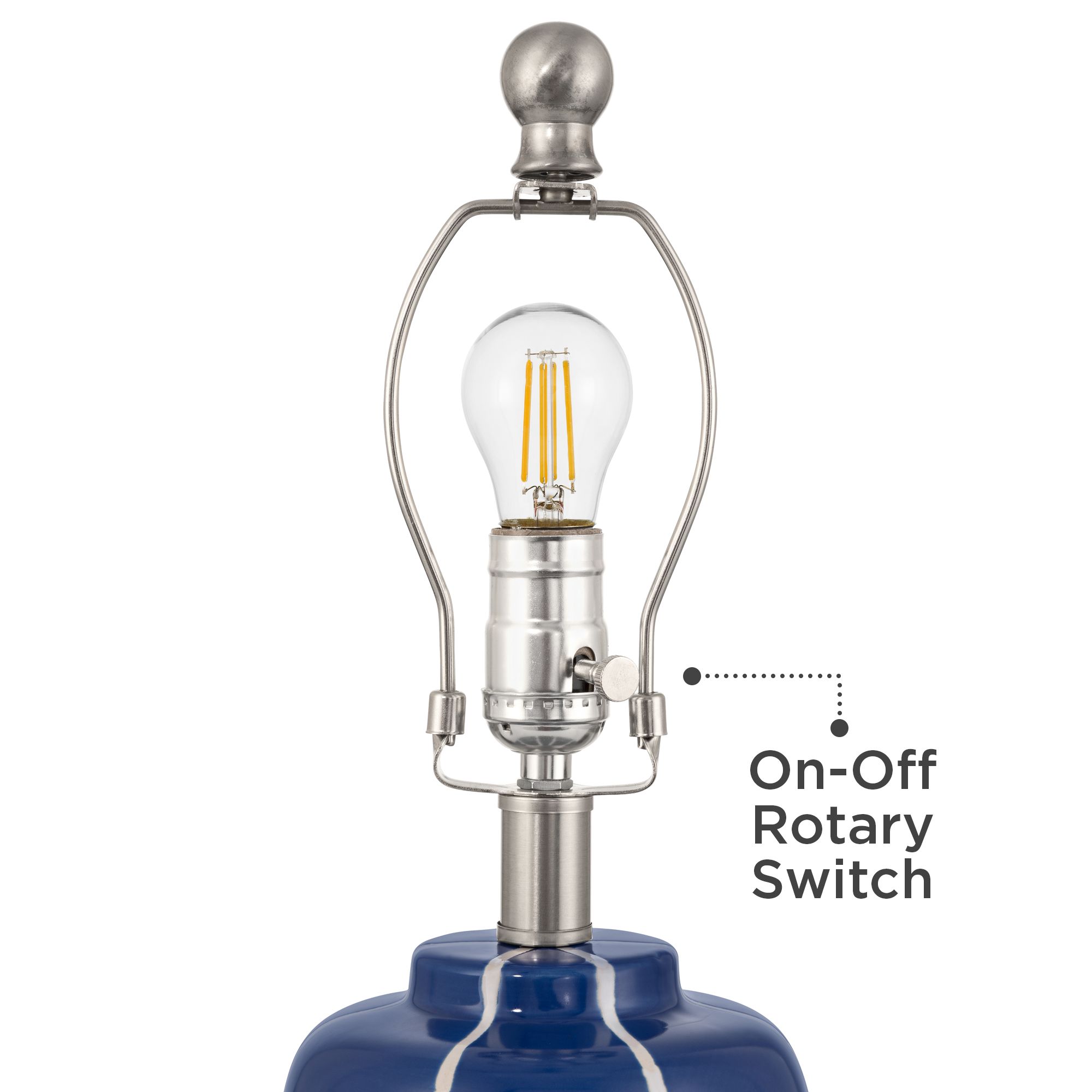 Image 6 Quinn 18" High Blue and White Ceramic Table Lamp more views