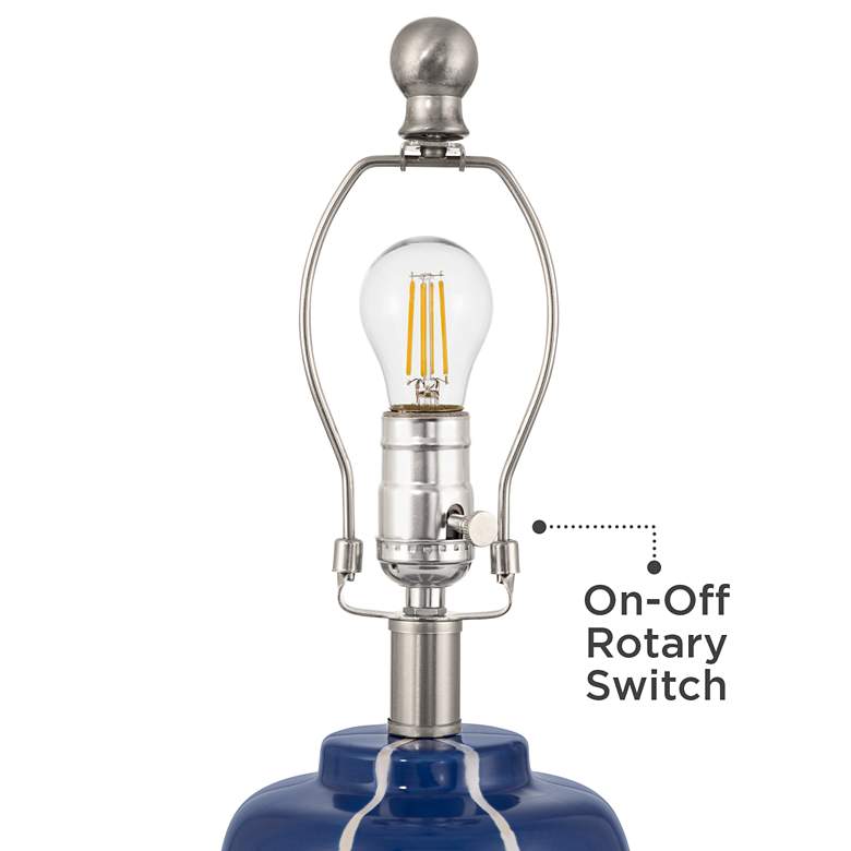 Image 6 Quinn 18" High Blue and White Ceramic Table Lamp more views