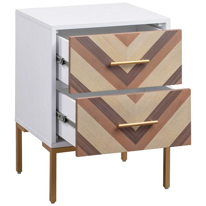 Quinn 19&quot; Wide White 2-Drawer Wood Side Table more views