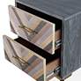 Quinn 19" Wide Wood and Brushed Gold 2-Drawer Side Table