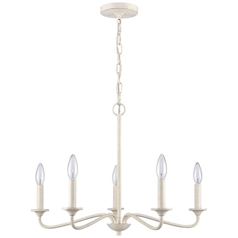 Image 2 Quinn 24" Wide 5-Light Chandelier - Antique White more views