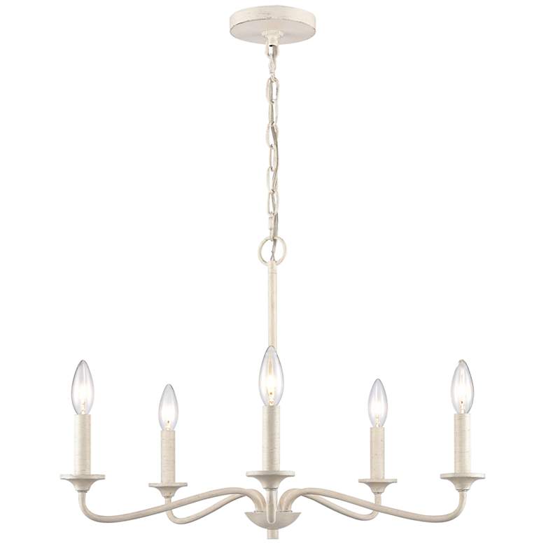 Image 3 Quinn 24" Wide 5-Light Chandelier - Antique White more views