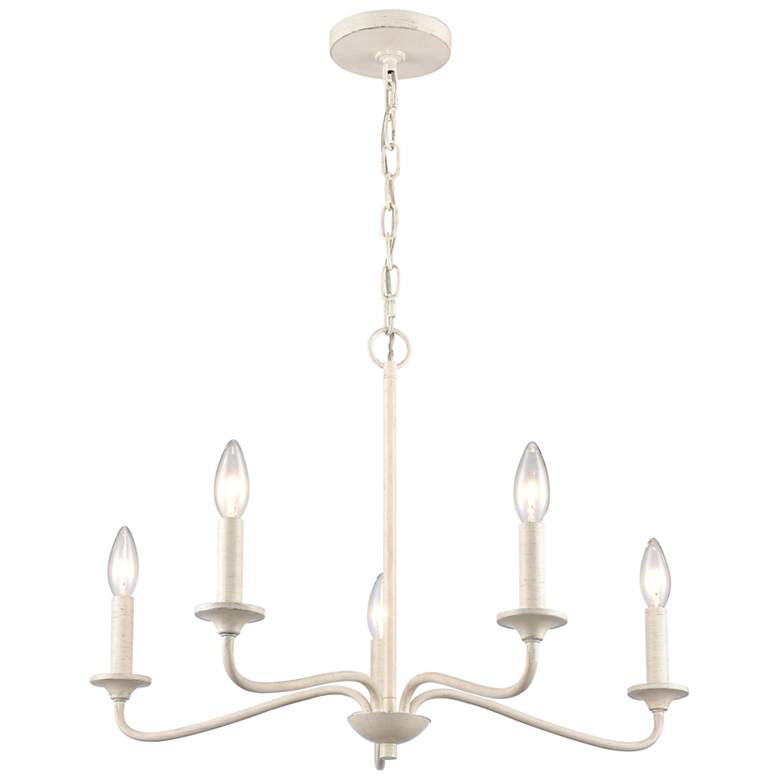 Image 6 Quinn 24" Wide 5-Light Chandelier - Antique White more views