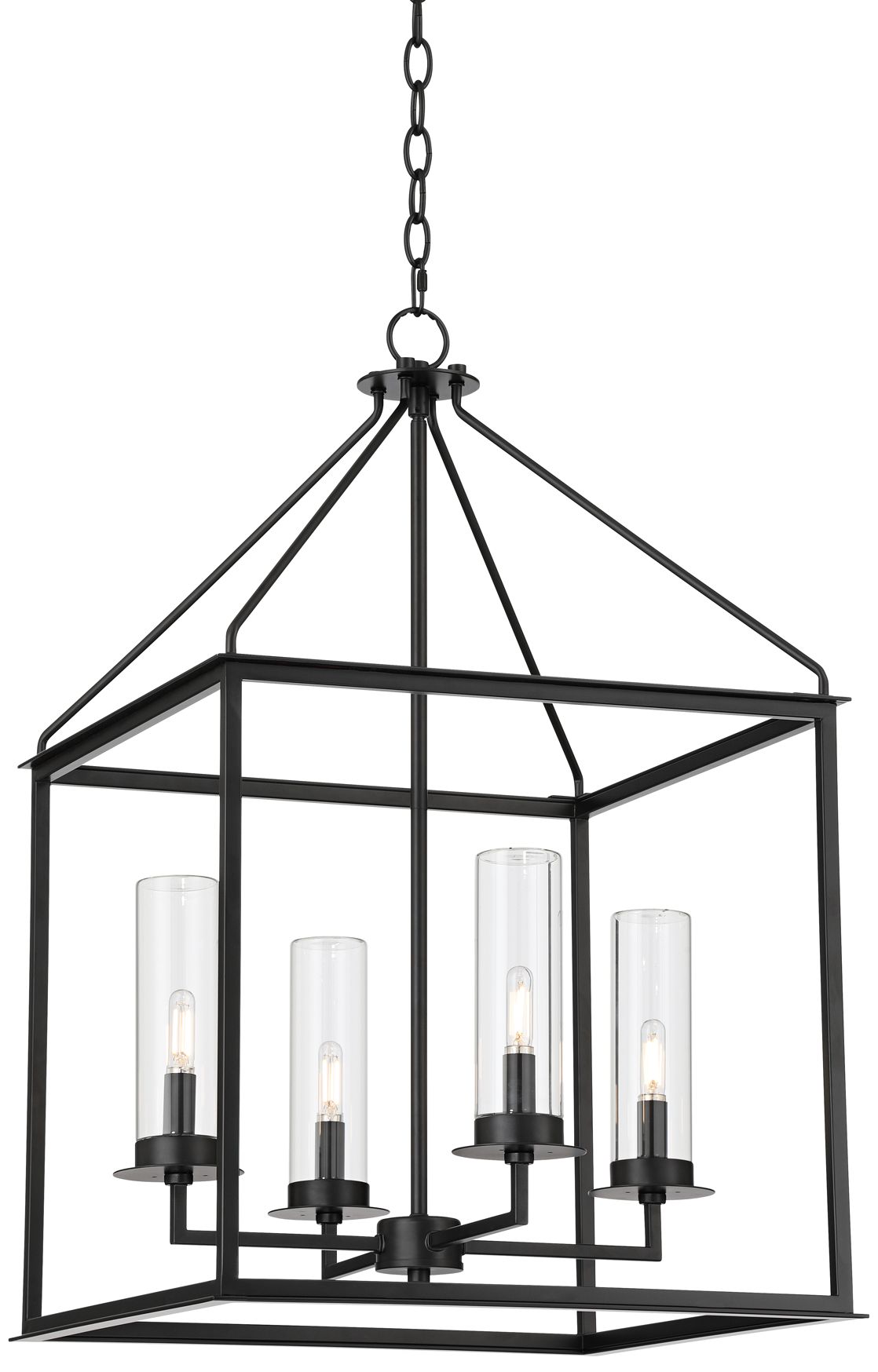 Image 3 Quinn 29" High Black Rustic Modern 4-Light Outdoor Hanging Light