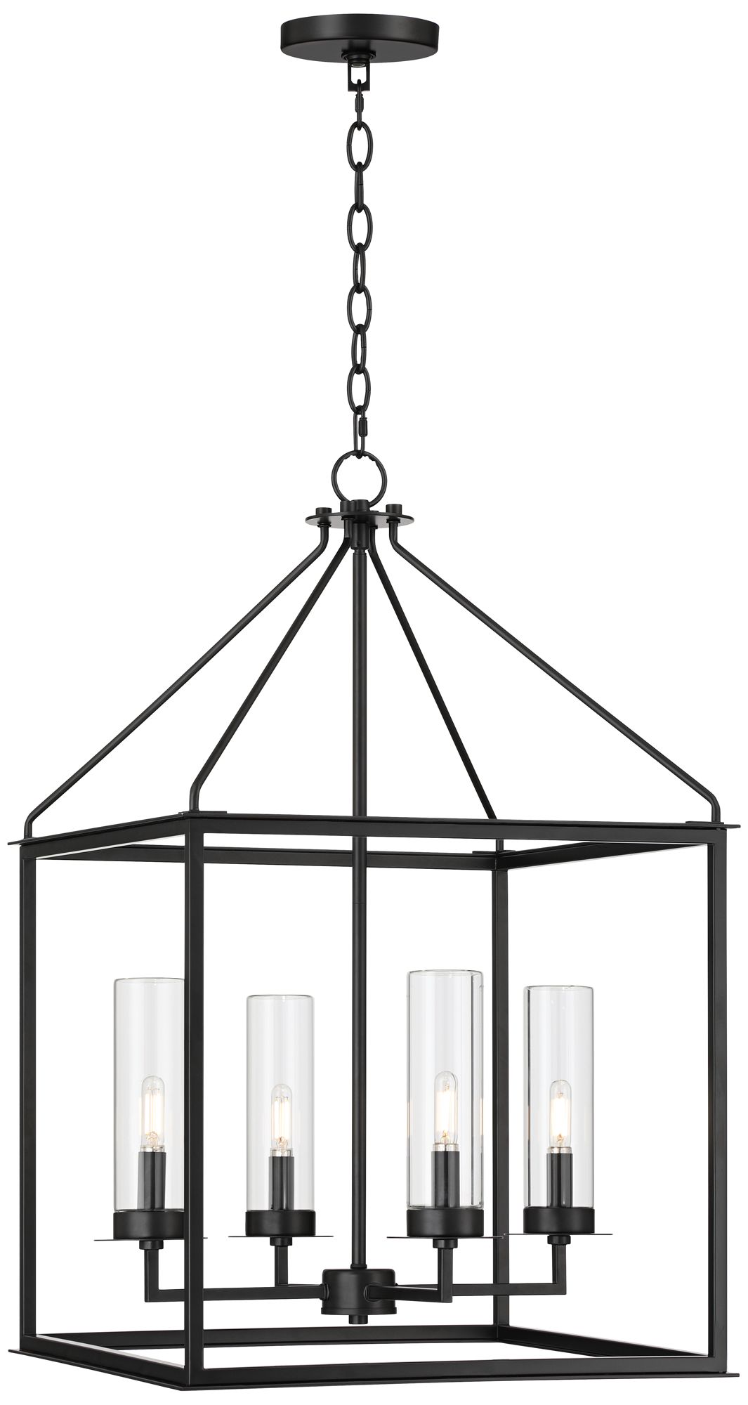 Quinn 29" High Black Rustic Modern 4-Light Outdoor Hanging Light in scene