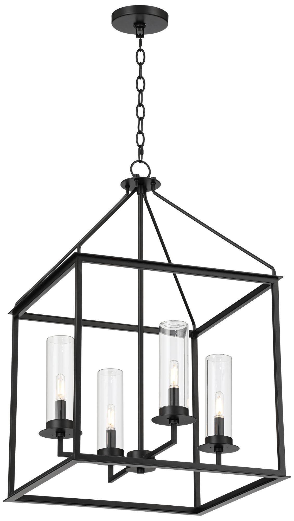 Quinn 29" High Black Rustic Modern 4-Light Outdoor Hanging Light in scene