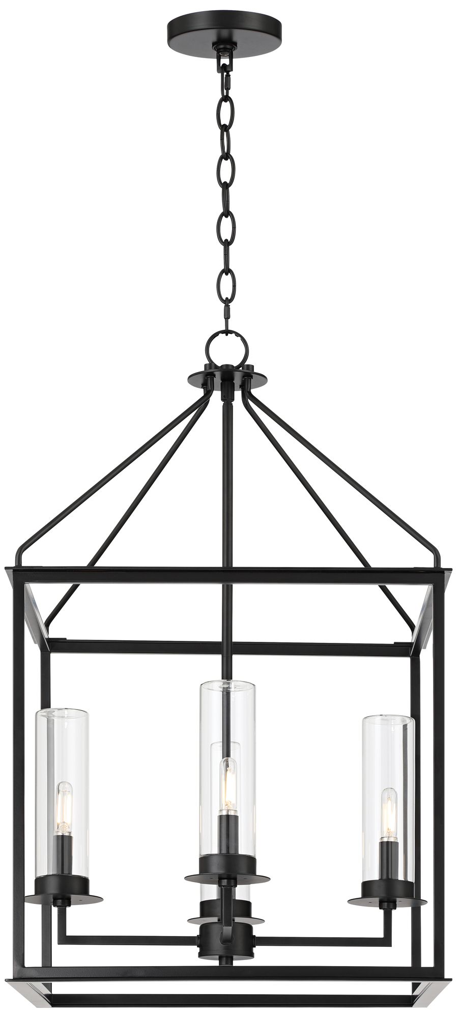 Quinn 29" High Black Rustic Modern 4-Light Outdoor Hanging Light in scene