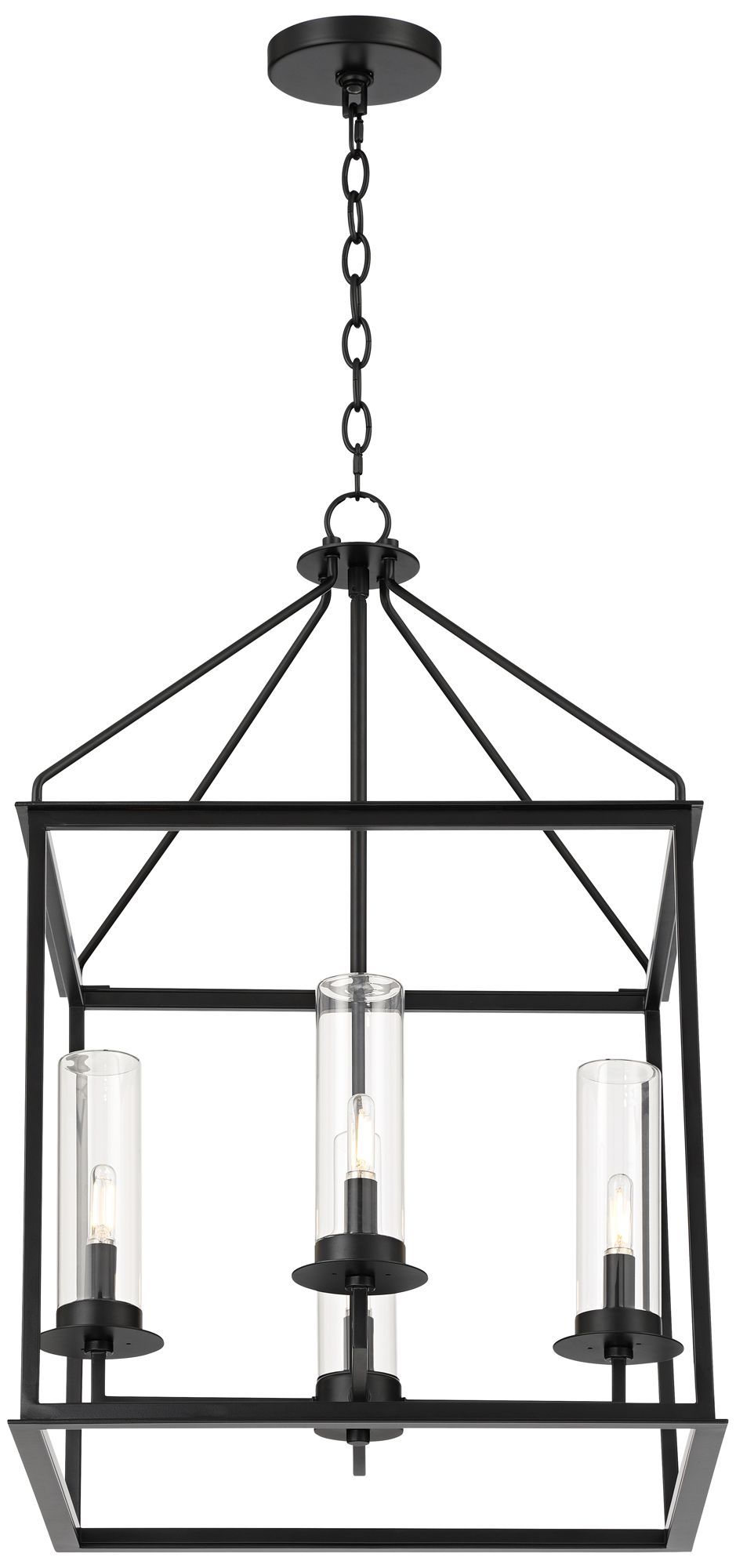 Quinn 29" High Black Rustic Modern 4-Light Outdoor Hanging Light in scene