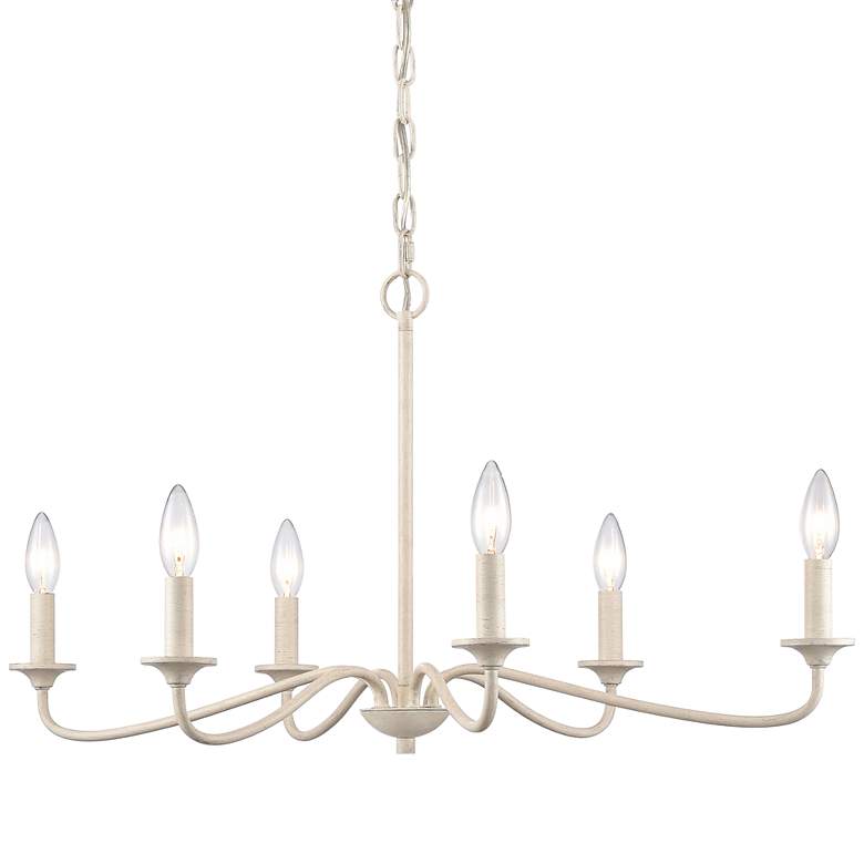 Image 3 Quinn 30" Wide 6-Light Chandelier - Antique White