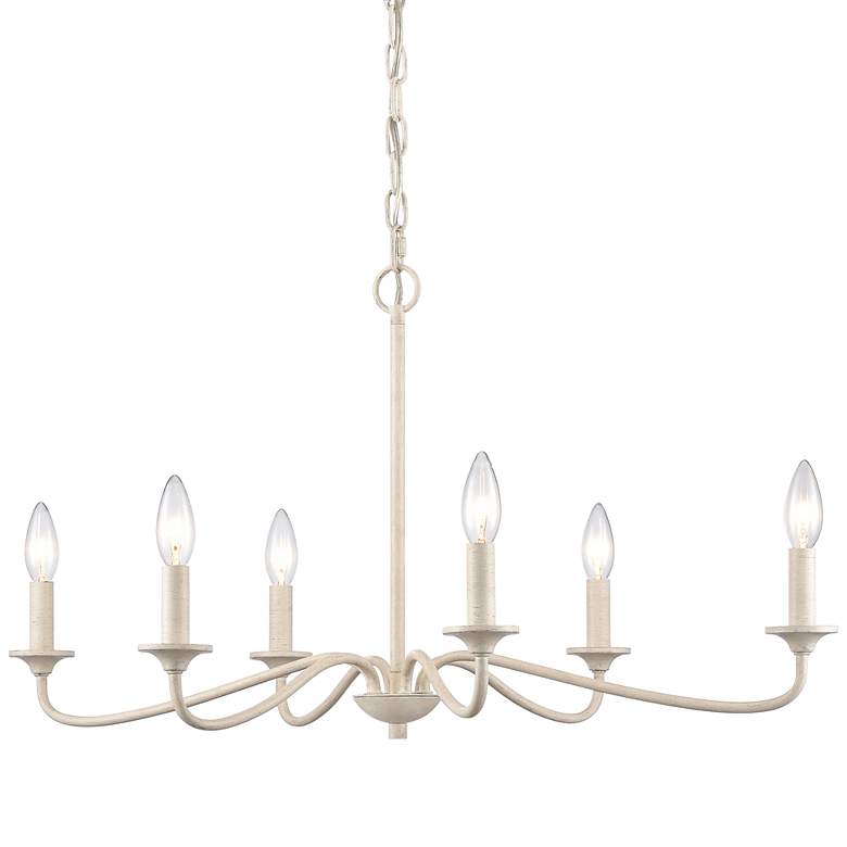 Image 1 Quinn 30 inch Wide 6-Light Chandelier - Antique White