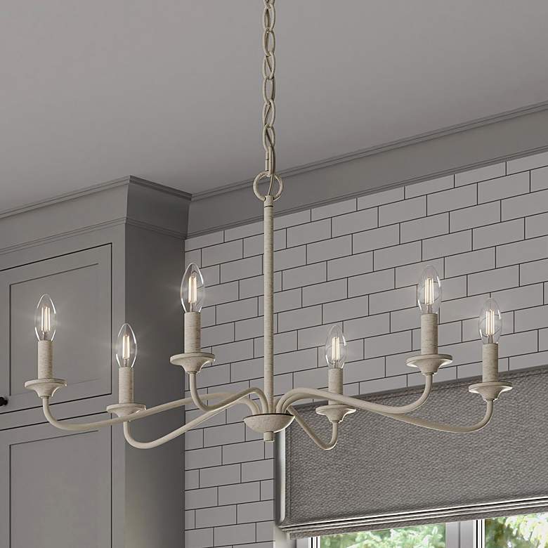 Image 2 Quinn 30" Wide 6-Light Chandelier - Antique White