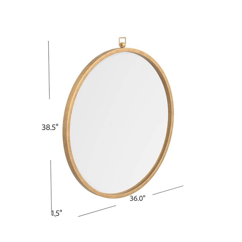 Image 6 Quinn 36" x 36" Gold Wall Mirror more views
