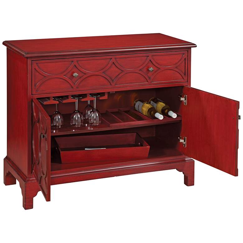 Image 1 Quinn 40" Wide Red Wood Hospitality Bar Cabinet