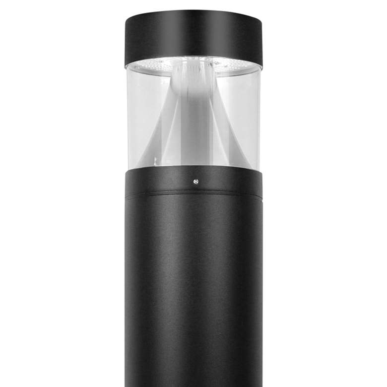 Image 2 Quinn 42" High Black Round LED Bollard Light more views
