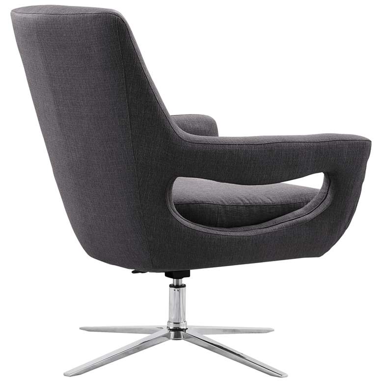 Image 1 Quinn Adjustable Swivel Accent Chair in Gray Linen and Polished Chrome