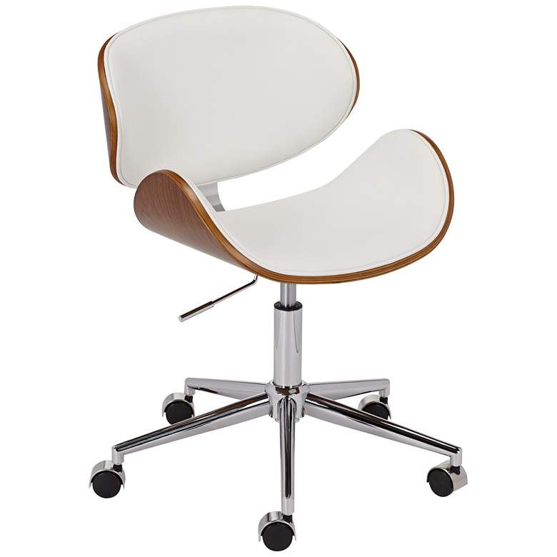 Image 1 Quinn Adjustable White Faux Leather Office Chair