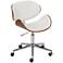 Quinn Adjustable White Faux Leather Office Chair