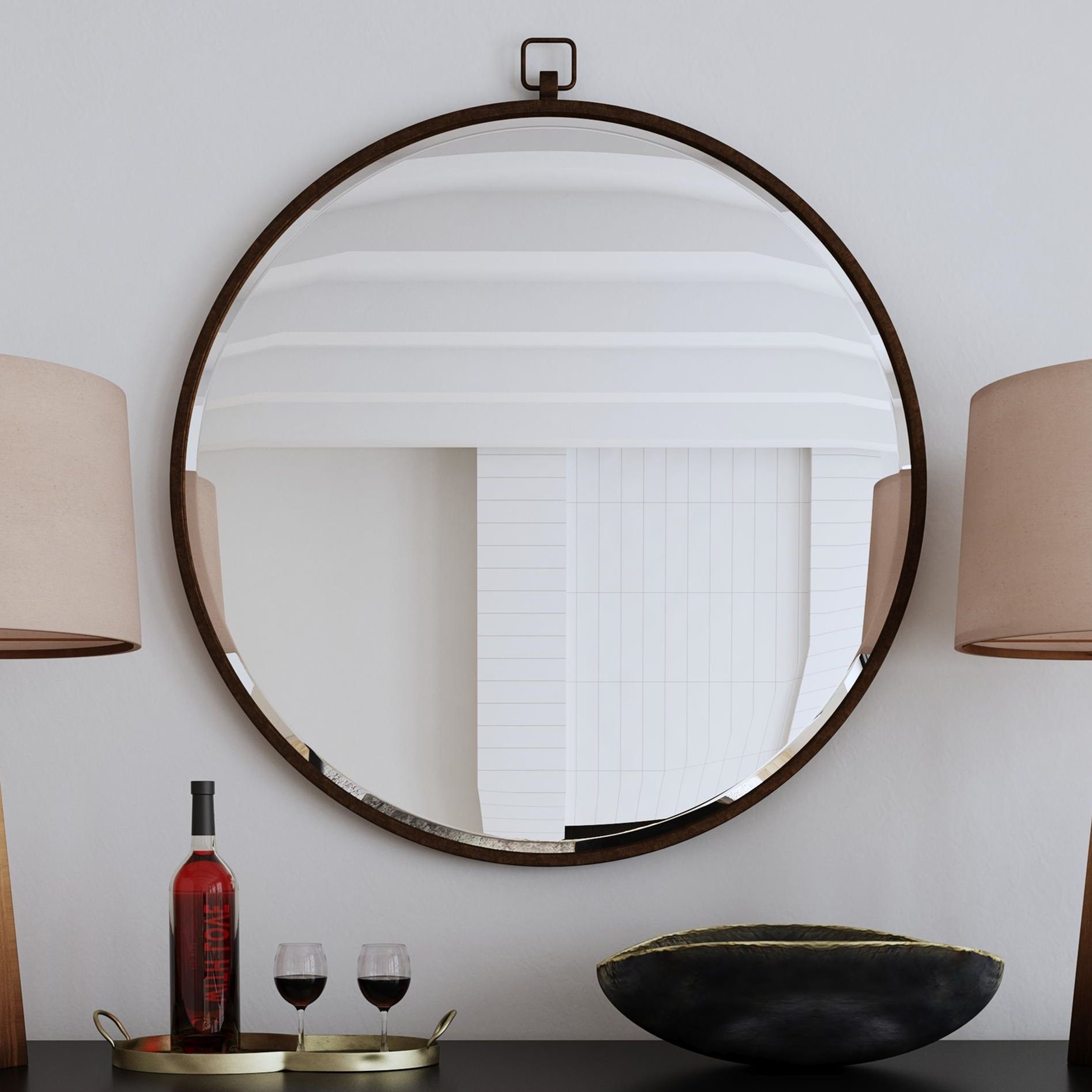 round 36 inch wall mirror