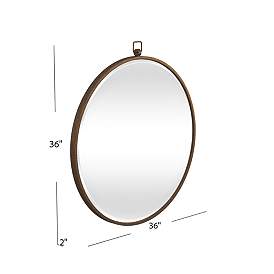 Image4 of Quinn Antique Bronze 36" Round Wall Mirror more views