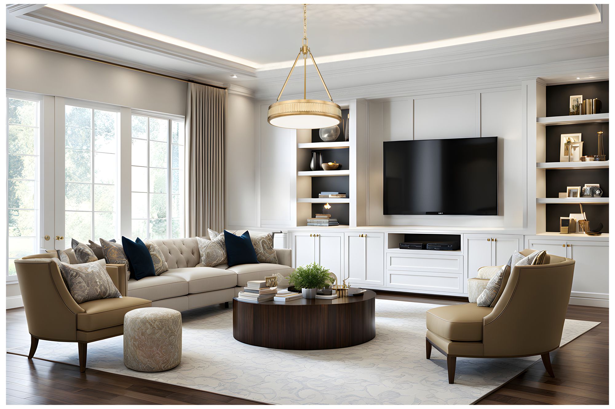 Image 3 Quinn by Z-Lite 22 inch Modern Gold 3 Light Pendant more views